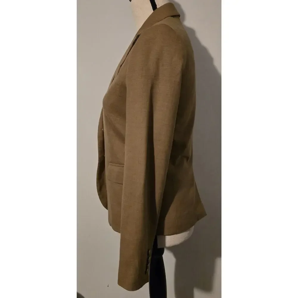 J.Crew Women's Schoolboy Blazer Jacket Size 4 Wool Blend Camel